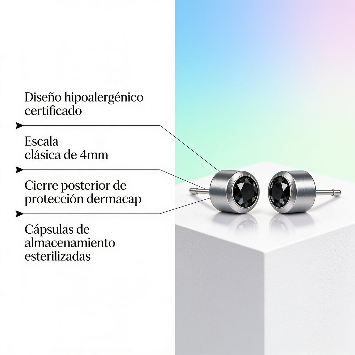 Benton Pharma My First Botón negro Acero 4 mm