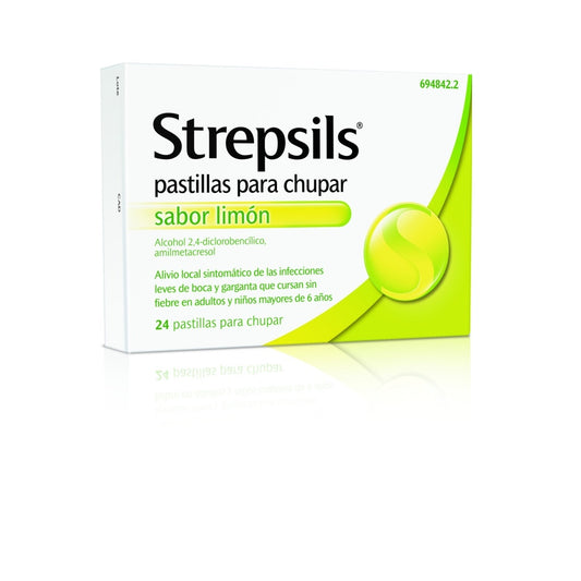 Strepsils limón sin azúcar 24 pastillas para chupar