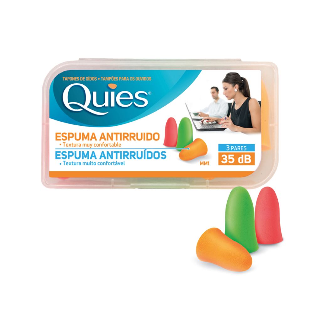 Quies Tapones ESPUMA 3 Colores 6 tapones