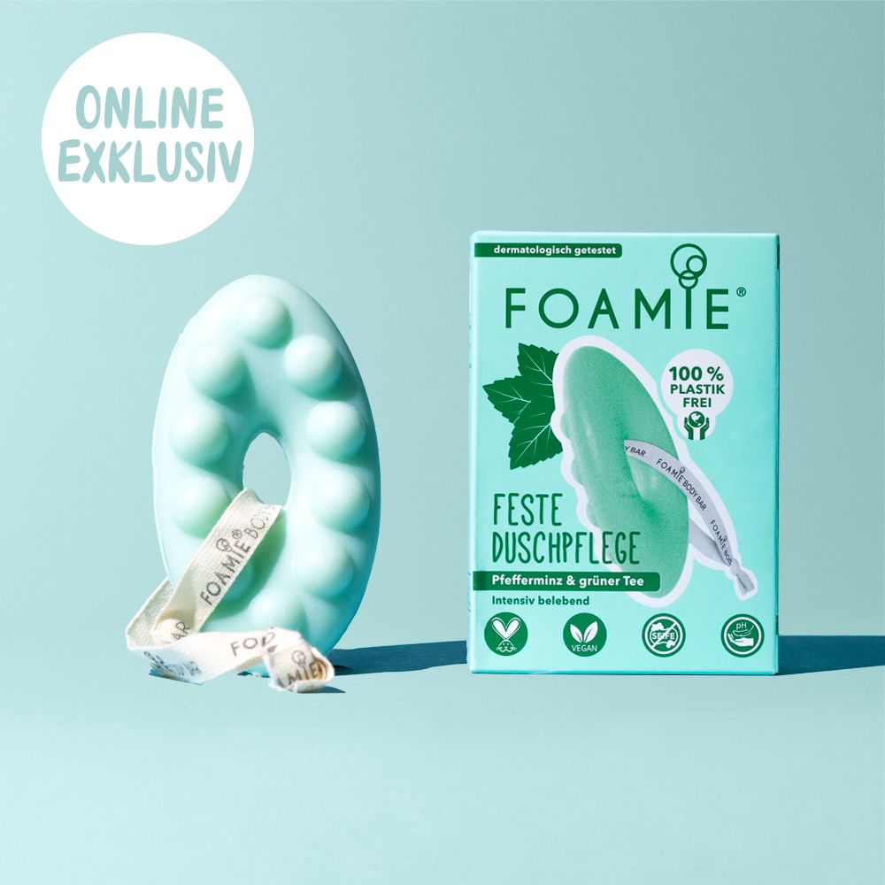 Foamie limpiador corporal solido de extracto de menta y te verde