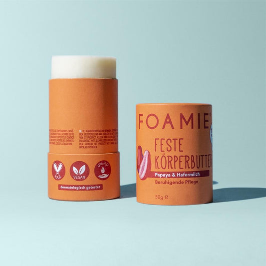 Foamie crema hidrante corporal en barra de leche de avena y papaya Solido Sin Plasticos Eco