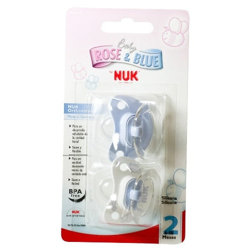 Chupete Nukete T2 Silicona Blue 2 Unidades
