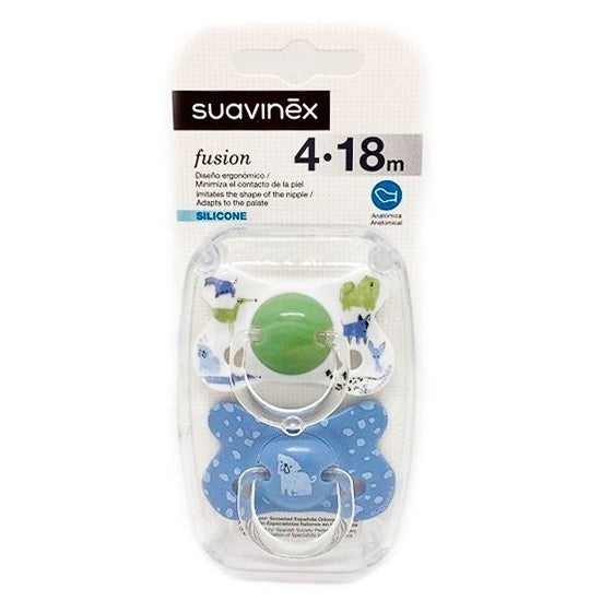 Chupete Suavinex Fusion Anatómico Silicona 4-18M 2 unidades