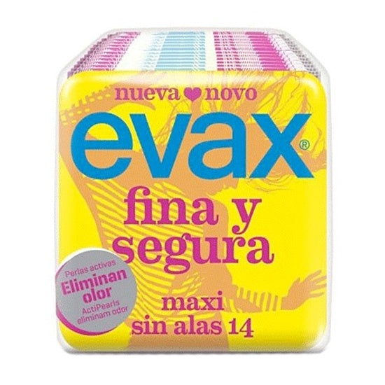 Compresas Evax Fina Y Segura Maxi Sin Alas 14 Unidades