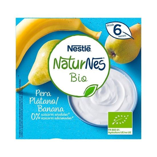 Nestlé Naturnes Bio Plátano Pera 4 X 90 G