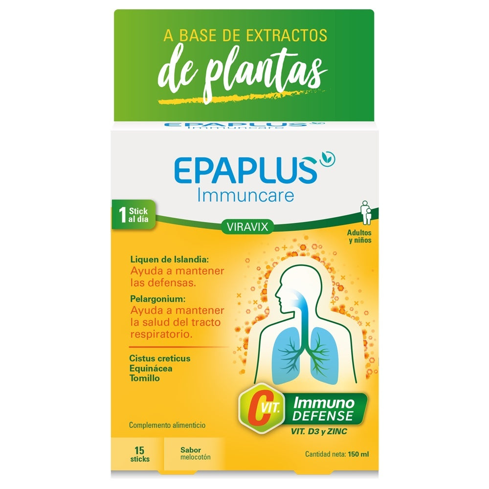 Epaplus Immuncare Viravix 15 sticks sabor melocotón