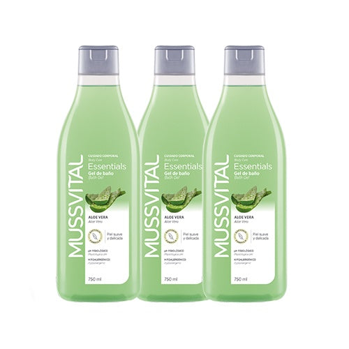 Mussvital Botanics Gel Aloe 750 ml x 3 Unidades (Triplo)