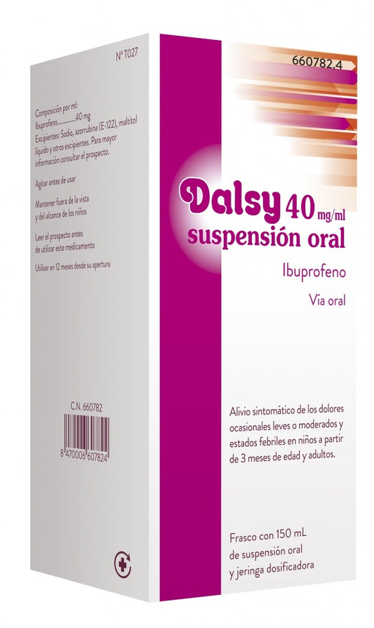 Dalsy 40 mg Ibuprofeno en suspensión oral 150 ml