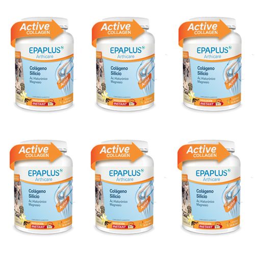 Epaplus SIXPLO Colágeno con Silicio, Ácido Hialurónico, Magnesio en polvo Sabor Vainilla PACK 6X334 g (30 días)