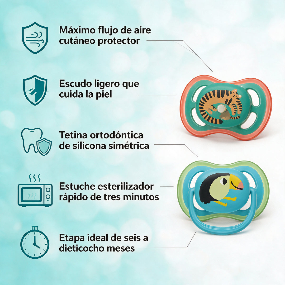 Philips Avent 2 Chupetes UltraAir 6-18m deco niño