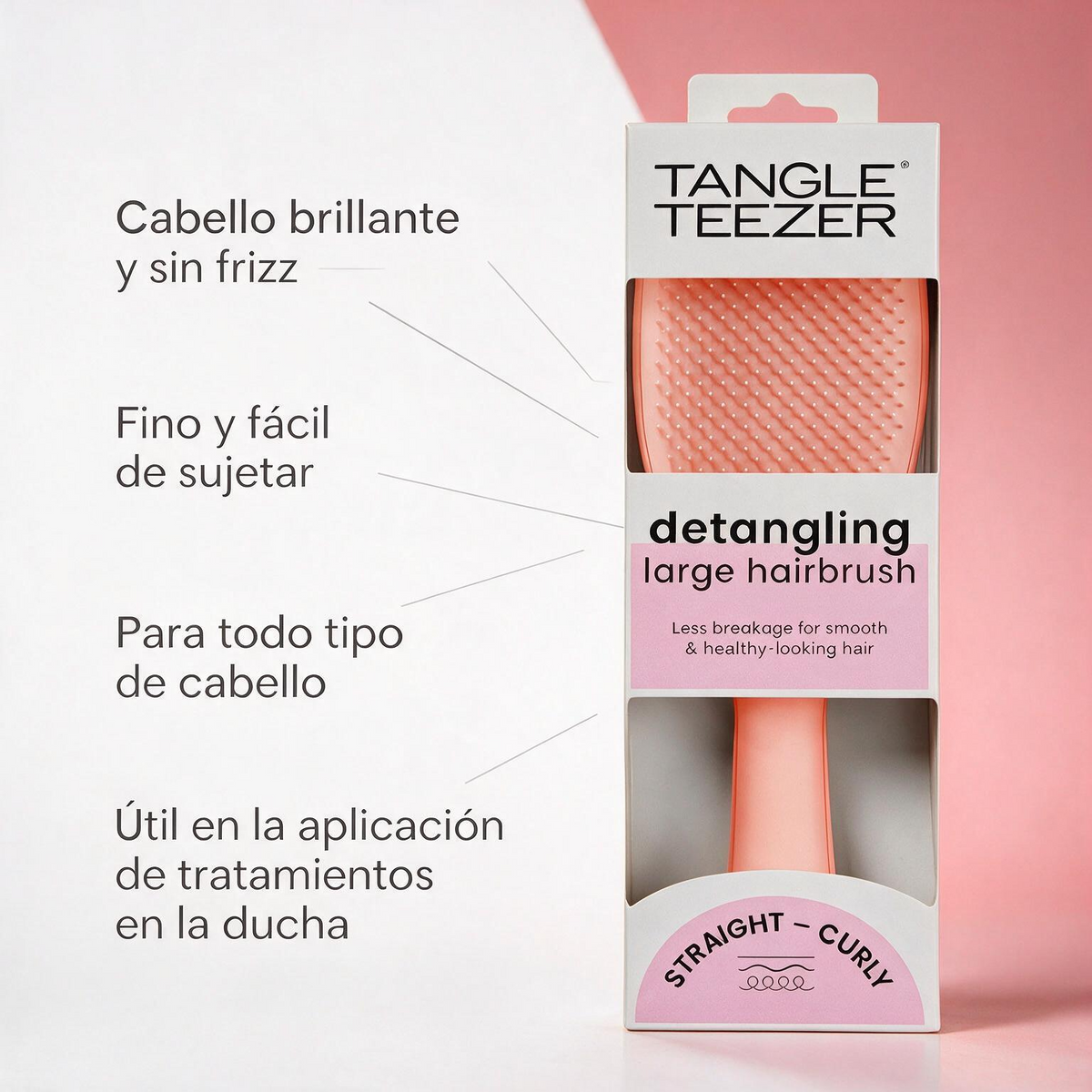 Tangle Teezer Cepillo antienredos Grande pelo mojado Peach Glow
