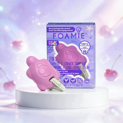 Foamie champú sólido NIÑOS Cuerpo y Cabello CEREZA Solido Sin Plasticos Eco