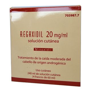 Regaxidil 20 Mg/Ml Solucion Cutanea 4 Frascos 60 Ml
