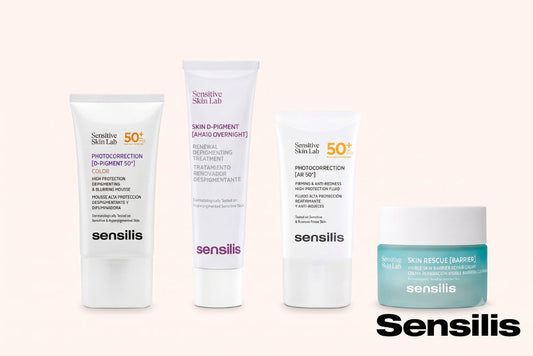 Manchas y rojeces en piel sensible: Tratamientos Sensilis (D-Pigment, Photocorrection AR)