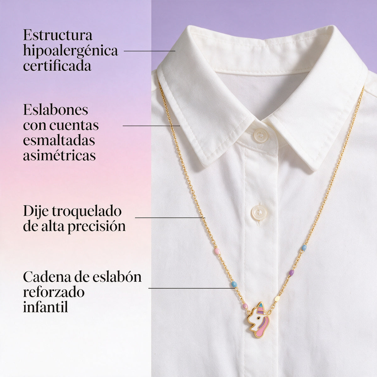 Benton Pharma COLLAR Unicornio Oro