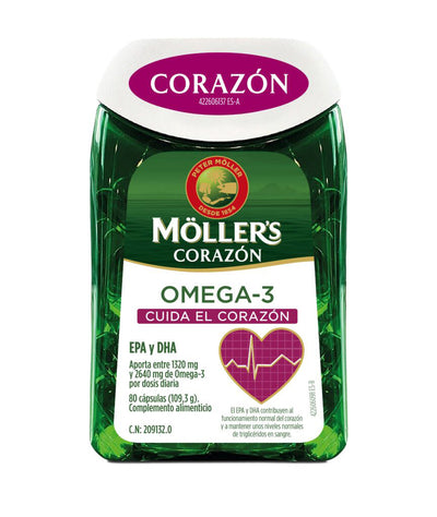 Moller´s Corazón Omega-3 80 cápsulas