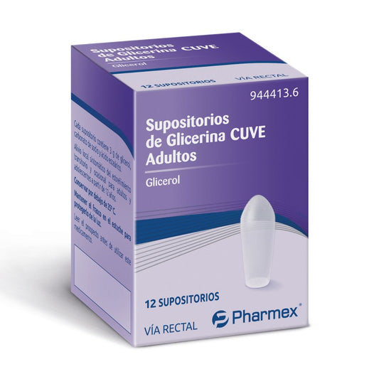 Cuve Supositorios de Glicerina Adulto 3g glicerol