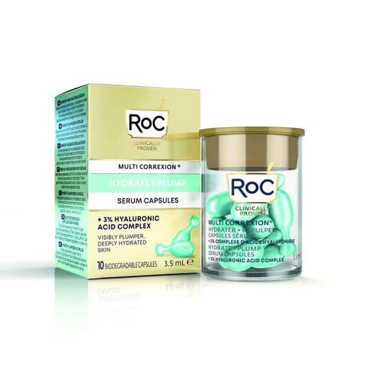 Roc hydrate + plump Serum noche 10 cápsulas