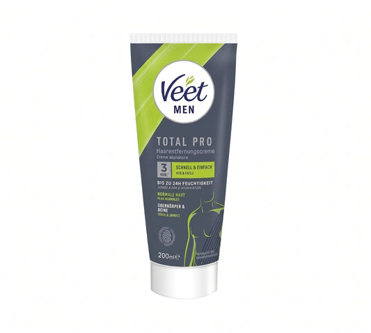 Veet Men Total Pro Crema Depilatoria Pecho y Cuerpo Pieles Normales 200 ml