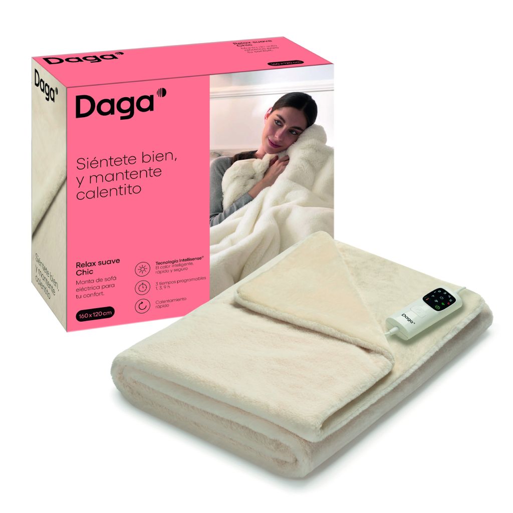 DAGA Manta térmica eléctrica de Sofá Relax Suave Chic