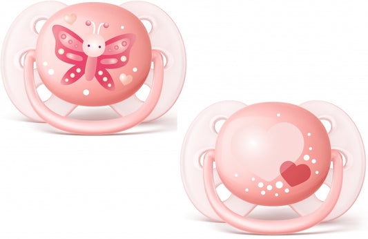 Philips Avent chupete ultrasoft decorado niña 0-6M 2 unidades