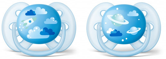Philips Avent chupete ultrasoft decorado azul niño 6-18M 2 unidades