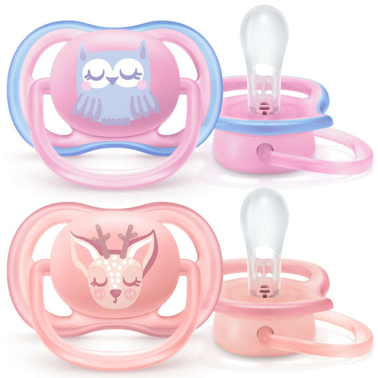 Philips Avent 2 chupetes ultra air decorados 0-6 meses niña
