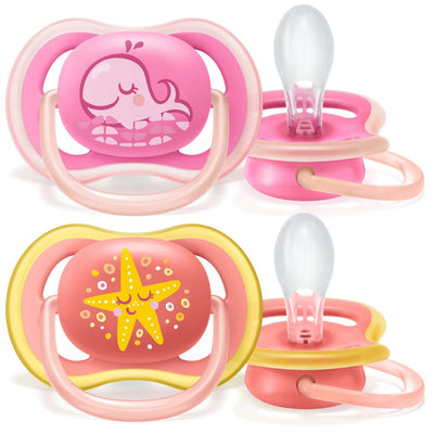 Philips Avent 2 chupetes ultra air decorados 6-18 meses niña