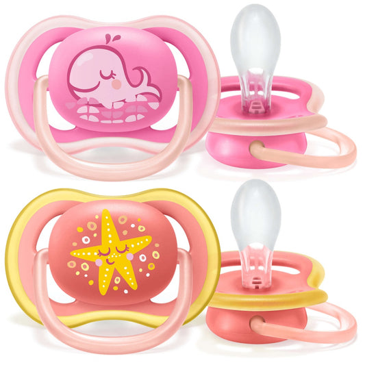 Philips Avent 2 chupetes ultra air decorados 6-18 meses niña