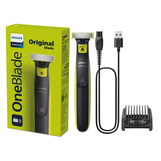 Philips OneBlade para la Cara, Recorta, Perfila y Afeita, Peine Ajustable 5 en 1
