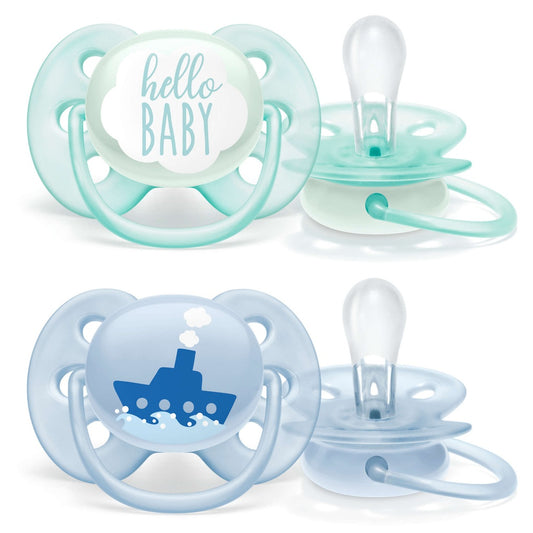 Philips Avent 2 chupetes ultra soft decorados 0-6 meses niño