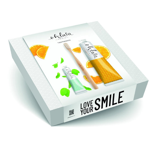 *****Set Regalo Ohlala "Blossom Orange Set" (Orange Menta 100 ml + Menta Fresca 15 ml + Cepillo Bamboo)