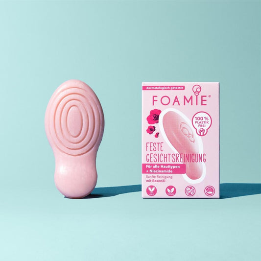Foamie limpiador facial solido de agua de rosas para pieles sensibles Solido Sin Plasticos Eco