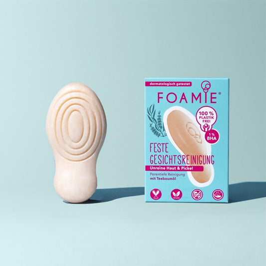Foamie limpiador facial solido de arbol del te para acne Solido Sin Plasticos Eco