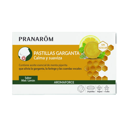 Pranarôm AROMAFORCE Pastillas de miel para la garganta 24 uds