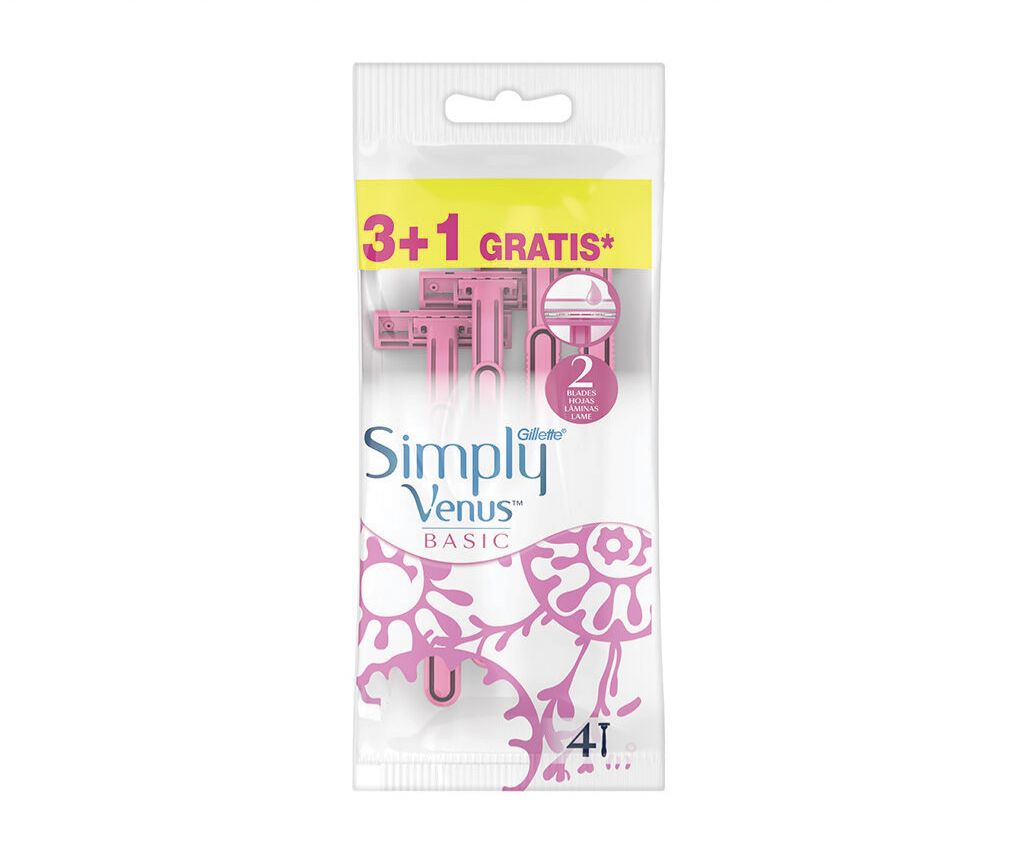 Gillette Venus Maquinillas Desechables Venus2 Simply Basic 3+1 uds