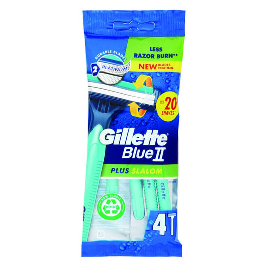 Gillette Maquinillas Desechables Blue II Plus Slalom 4 uds