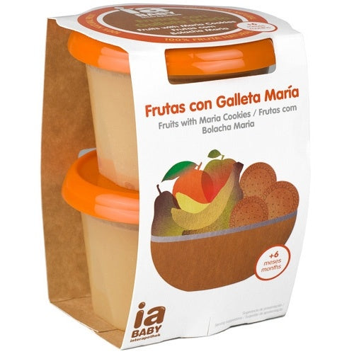 Interapothek Baby tarrito frutas con galleta maría 2 x 200 g