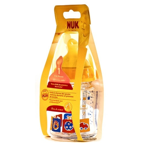 Biberón Nuk Fc Cristal Látex +1M 120 ml