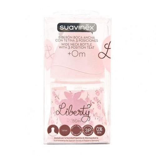 Biberón Suavinex Látex Tetina 3 Posiciones Rosa 150 ml