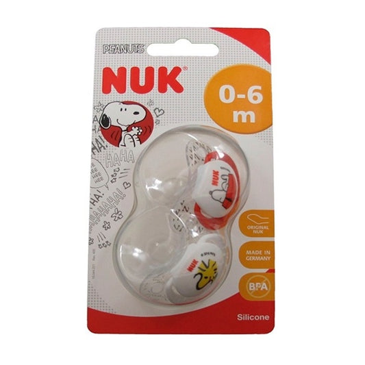 Chupete Nuk Silicona 0-6M Snoopy 2 Unidades