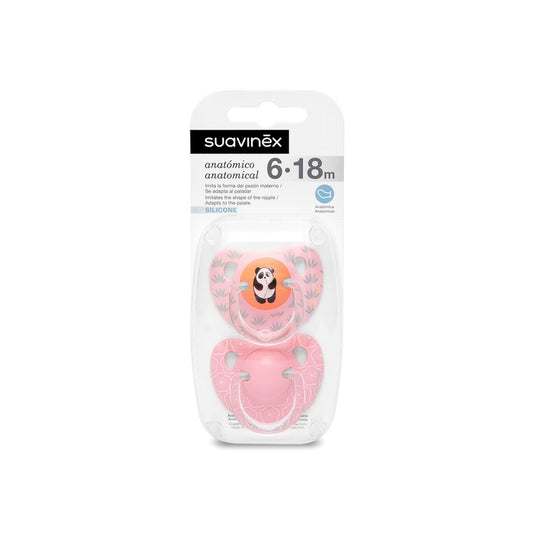 Chupete Suavinex Anatómico Silicona 6-18M 2U