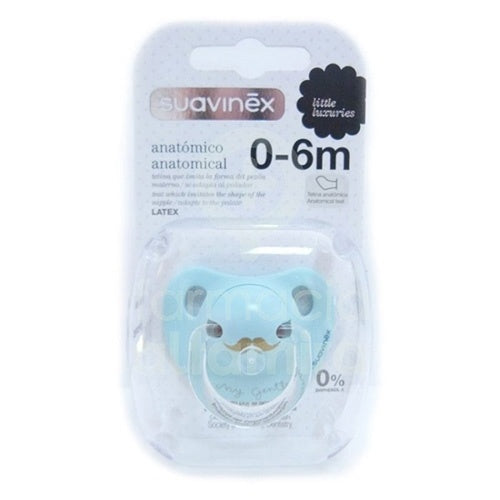Chupete Suavinex Anatómico Azul Látex 0-6M