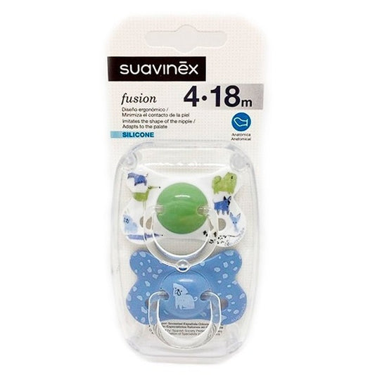 Chupete Suavinex Fusion Anatómico Silicona  4-18M 2 unidades