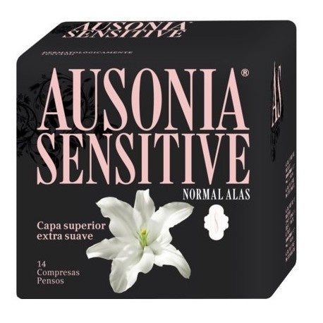 Compresas Ausonia Sensitive Normal Alas 14 Unidades