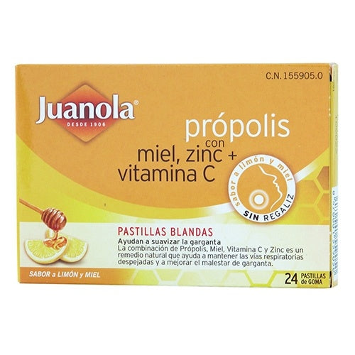 Juanola Própolis Miel-Limón 24 Pastillas