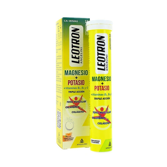 Leotron Magnesio Potasio 15 Comprimidos Efervescentes