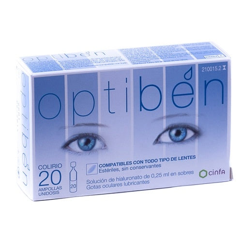 Optiben Lubricante Ocular Gotas 20 Ampollas