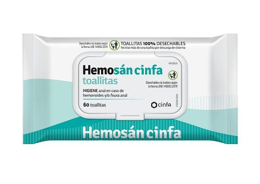 Hemosan Cinfa Hemorroides 60 toallitas en flowpack