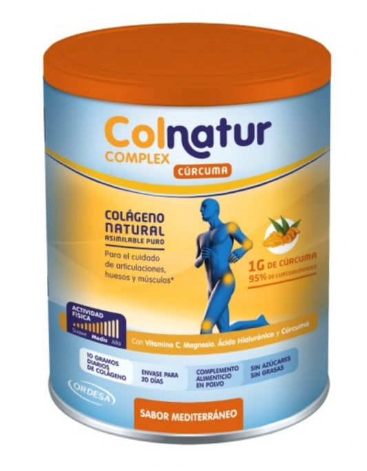 Colnatur Colágeno Complex Cúrcuma 250 g Sabor Mediterráneo Envase para 20 días